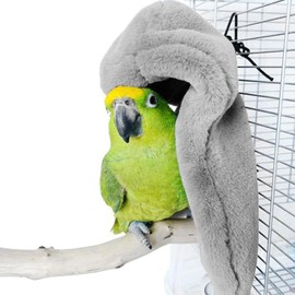 DONGKER Corner Fleece Bird Blanket, Plush Bird Nest Hut, Windproof, Warm Birds Cage, Cuddly House for Parakeets, Cockatiels, Pigeons, Parrots, Cockatiels