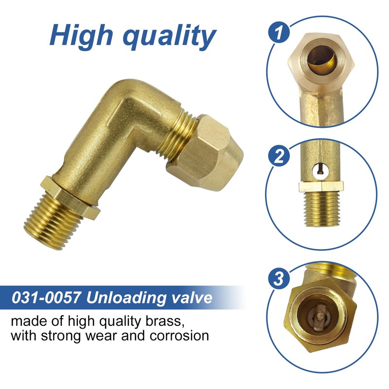 031-0057 UNLOADER VALVE 1/4" TUBING INDUSTRIAL AIR COMPRESSOR PARTS