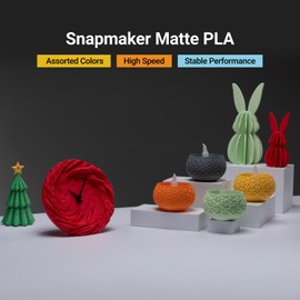 Snapmaker Matte PLA Filament 1.75mm, 3D Printer PLA Filament, Dimensional Accuracy +/- 0.02 mm, 300mm/s High Speed Printing Clog-Free Filament for Most FDM Printers, 2.2lbs Engine Red