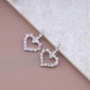 TseenYi Heart Rhinestone Dangle Earrings Silver Crystal Heart Drop Earrings