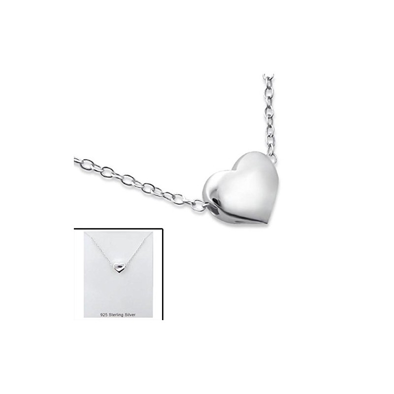 Love Heart Necklace 925 Sterling Silver Tiny and Discreet