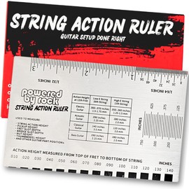 String Action Gauge for Guitars - Precision Setup Tool for Accurate Neck Relief, String Height, and Bridge Adjustments - String Action Ruler with Easy-to-Read Markings