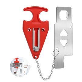 Portable Door Lock for Travel Door Lock Hotel Room Security Devices Apartment Jammer Additional Safety for Traveling Home College upgrade (Red combination)