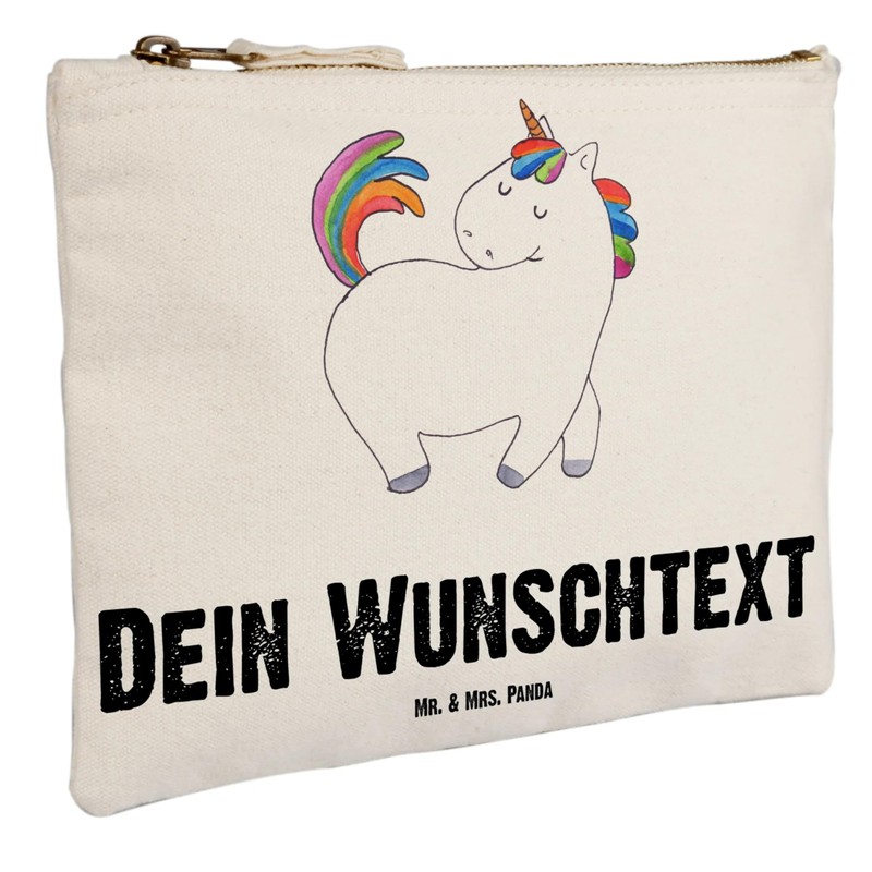 Mr. & Mrs. Panda Personalisierte Schminktasche Einhorn Stolzieren Größe M