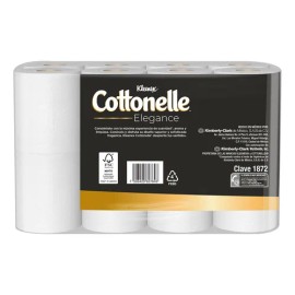 Papel Higiénico Kleenex Cottonelle Elegance XL 228 Hojas Dobles 16 Rollos