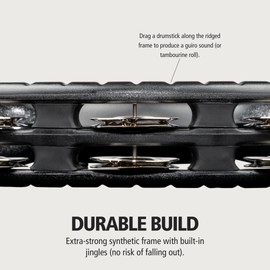 Meinl Percussion Tambourine Mountable Instrument - 2-Row Tambourine - With Holder - ABS Plastic / Steel, Black / Silver (TMT2BK)