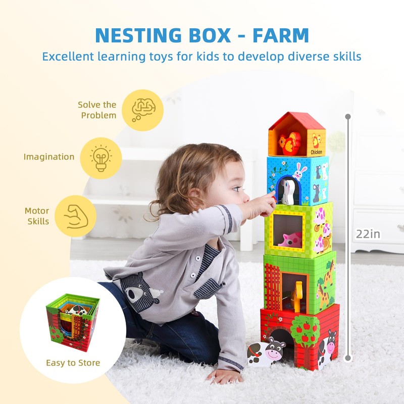 OOOK Montessori Toys for 1 Year Old, 7 in 1
