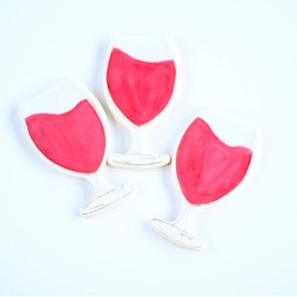 ½ Dz. Wine Glass Cookies! Red, White, or a Rose’! Birthday, Valentine’s Day, Wedding, Bachelorette Shower Party Favors or Gift!