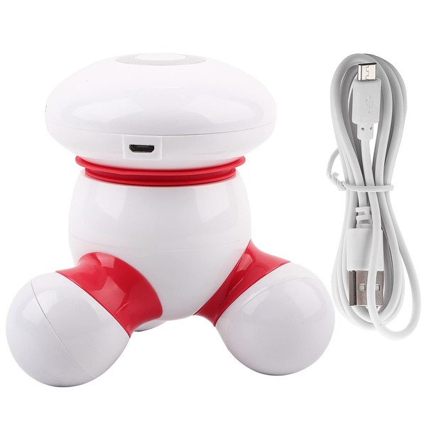 Mini Handheld Massager, Cute Electronic USB Massager with Soft Vibration and LED Light for Body Massage