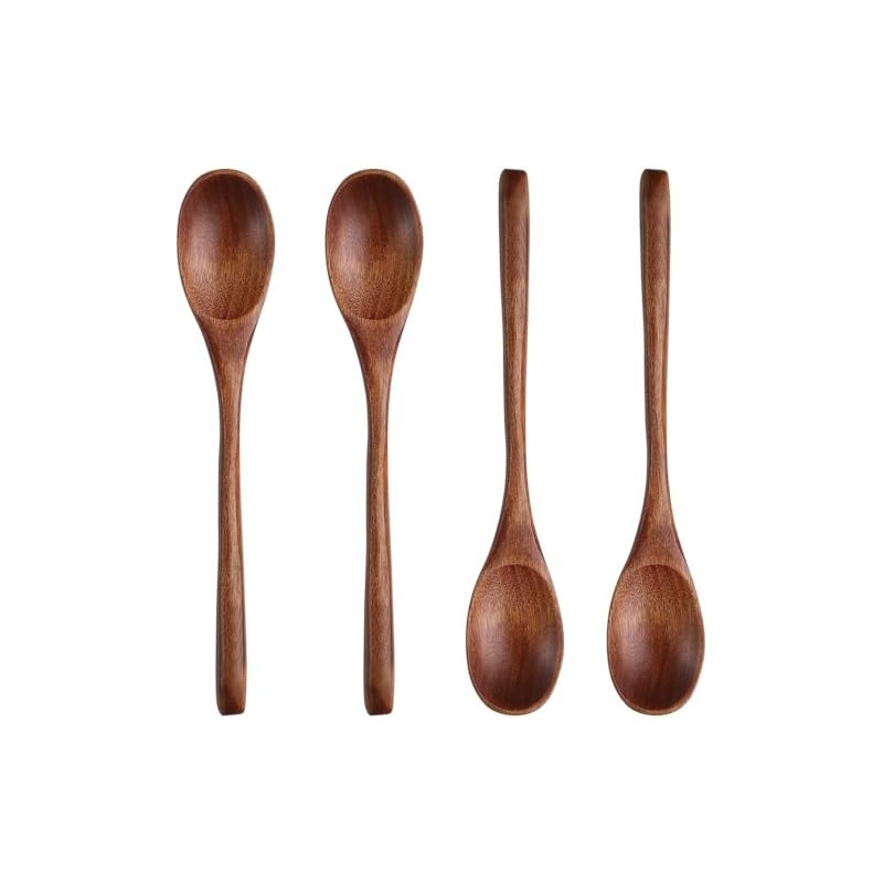 MIUPOO Long handle Wooden Spoon for Mixing Coffee Tea Jam