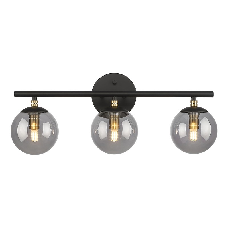 LMS Black Bathroom Vanity Light, 20.5 Inch 3-Light Modern Bathroom