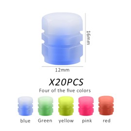 20 Pieces Fluorescent Valve Covers, Tire Accessories, Auto Accessories, Tire Dust Caps, Rubber Valve Covers, Tire Valve Covers for Cars, Trucks, Motorcycles, Etc.