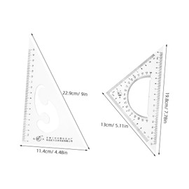 Mipcase Mini Right Angle Marking Triangle Ruler Protractor Set Precision Math Ruler for Students Drafting