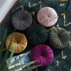 13.8 Inch Round Sofa Cushion Velvet Throw Pillows Soft Pleated