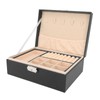 Double Layer Jewelry Box Soft PU Leather Jewelry Storage Organizer