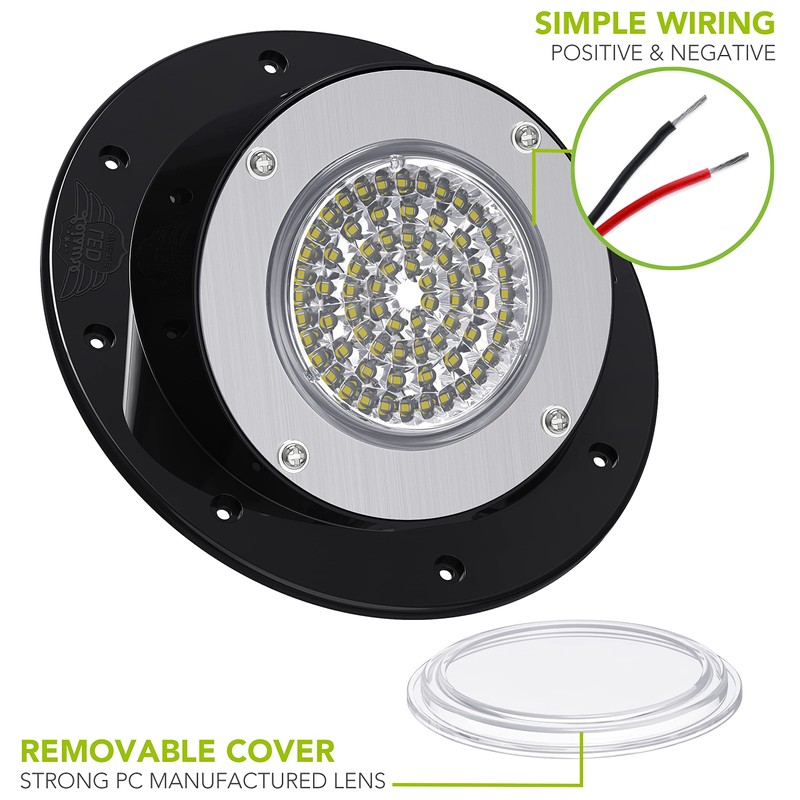 Leisure LED RV Exterior Round Surface Mount Flood Porch Utility