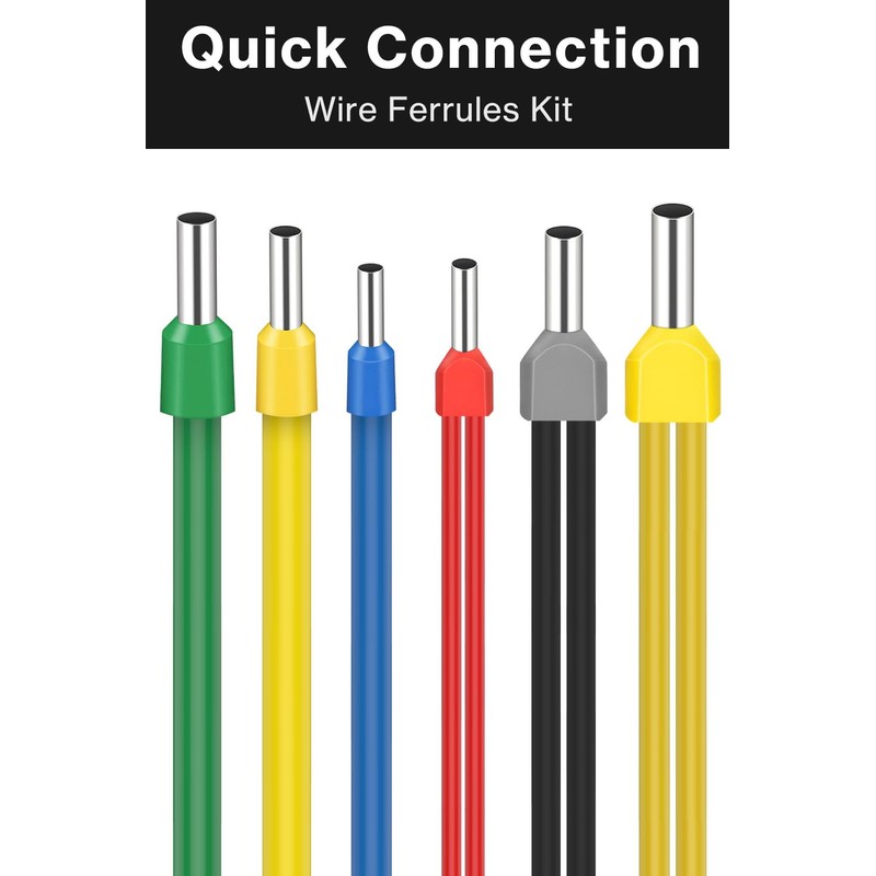 Lytool Wire-Ferrule Kit 1200pcs:Ferrule-Connectors, Double Ferrules Terminal Set, Insulated Ferrule