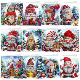 Diamond Painting Cards, DIY Diamond Painting Cards, Pack of 12 5D DIY Diamond Painting Birthday Cards, Christmas Greeting Cards, Christmas Greeting Cards Set, Christmas Card, Postcards, Christmas
