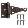 Dollhouse Miniature T-Hinges in Bronze Finish with 24 Nails