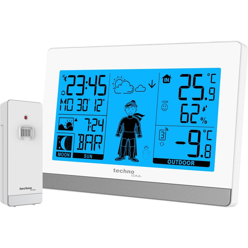 techno line WS 9612 Wireless Weather Station with Outdoor Sensor,