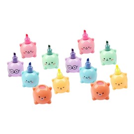 KICHOUSE Cute Stationery Set Bear Highlighters Stackable Design Ideal for Student Teacher and Artists