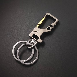 Carocak Key Holder, Silver, Carabiner, Bottle Opener, Lightweight, Cycling and Climbing, Guns and Gold