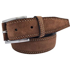 MENS BELT ITALIAN CONTRAST STITCH SUEDE BELT 35MM