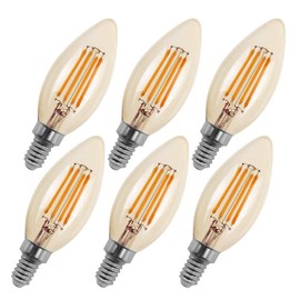 2W Candelabra Led Bulbs, Dimmable E12 Chandelier Light Bulbs, 2200K, C35 Filament Led Candle Light Bulbs (Warm White, 6 Pack)