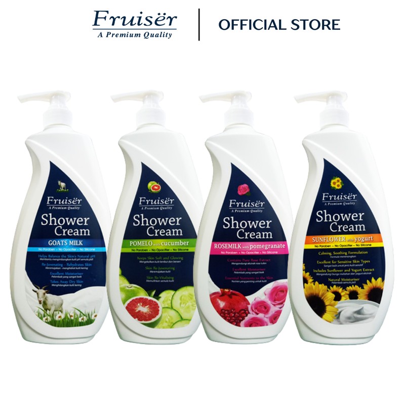 Fruiser Shower Cream Rose Milk with Pomegranate 1000ml/2x1000ml(T/Pack)