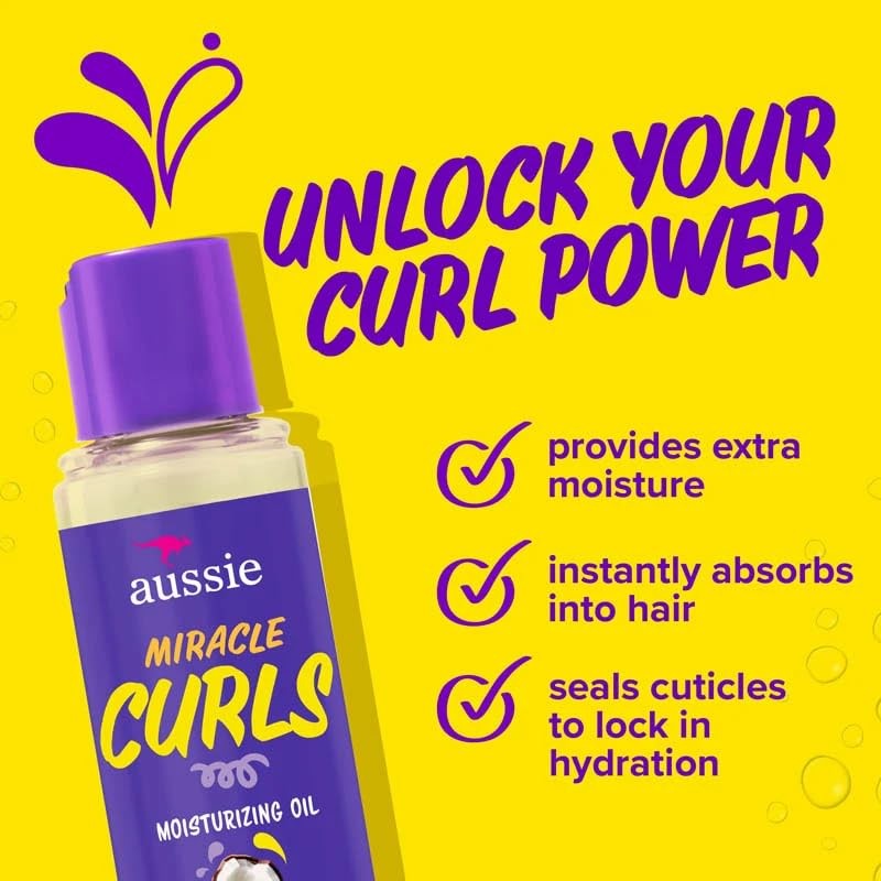Aussie Miracle Curls Defining Oil 3.2 Ounce (Coconut & Jojoba