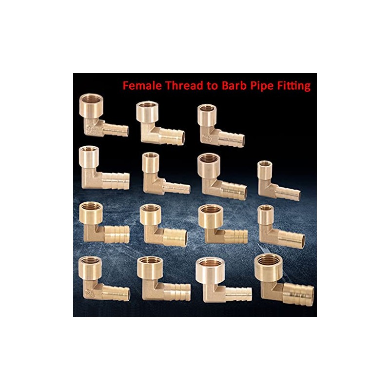 HATOOLHA® Brass Barb Hose Fitting, Elbow Pipe Connector 8mm Barbed