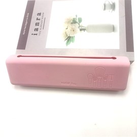 [1+1+1 Pack] Travel Makeup Brush Holder and Makeup Sponge Holder Powder Puff Holder Makeup Puff Case Protective Carrying Case Silicone Organizer Bag Cover Beauty Blender Storage for Travel (Pink)