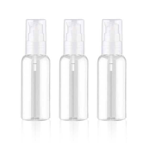 PET Pump Type Refill Bottle, Gel Clear, Divided Bottle, Set of 3, Dispenser, Bottle, Shampoo, Body Soap, Pump Bottle, Milky Lotion, Travel Supplies, 1.8 fl oz (50 ml) (B)