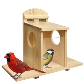 Aiwosana Wood Bird Houses for Outside, Birdhouses for Outside Clearance for Garden Viewing, Wooden Hanging Bird House for Outdoors with Pole for Finch Small Bird