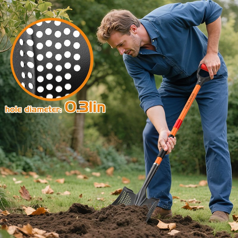 HIGHLIGHT Sifting Shovel, Heavy Duty Metal Sand Sifter for Beach,