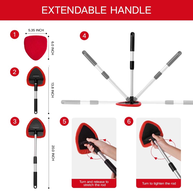 Qydipclin 10pcs Windshield Cleaner Tool, Car Window Cleaning Wash Kit
