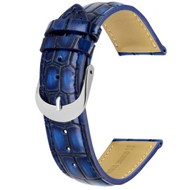 Kai Tian Quality 18 mm 20 mm 22 mm Genuine Fissure Calf Leather Strap Vintage Leather Watch Strap Blue Black Brown Red Green for Men Women, blue, Classic