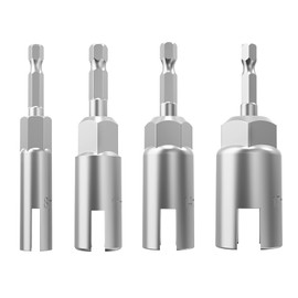 4 Pack 1/4" Hex Shank，Power Wing Nut Driver Set,Slot Wing Nuts Drill Bit Socket Wrenches Tools Set, Drills Bits for Panel Nuts Screws Eye C Hook Bolt (4 Pack 4 Size （8mm,11mm,14mm,17mm）)