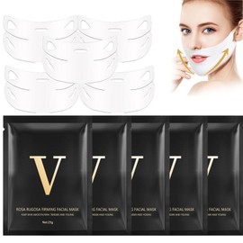 Dyceittdia V-Shape Facial Mask, V-Shape Lifting Mask for the Face, Lifting Mask for the Face, Firming Double Chin, Less Wrinkles, Lifting on the Face, Face Mask1 Pack of 5