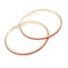 Oversized Slim Red Crystal Hoop Earrings In Gold Tone -