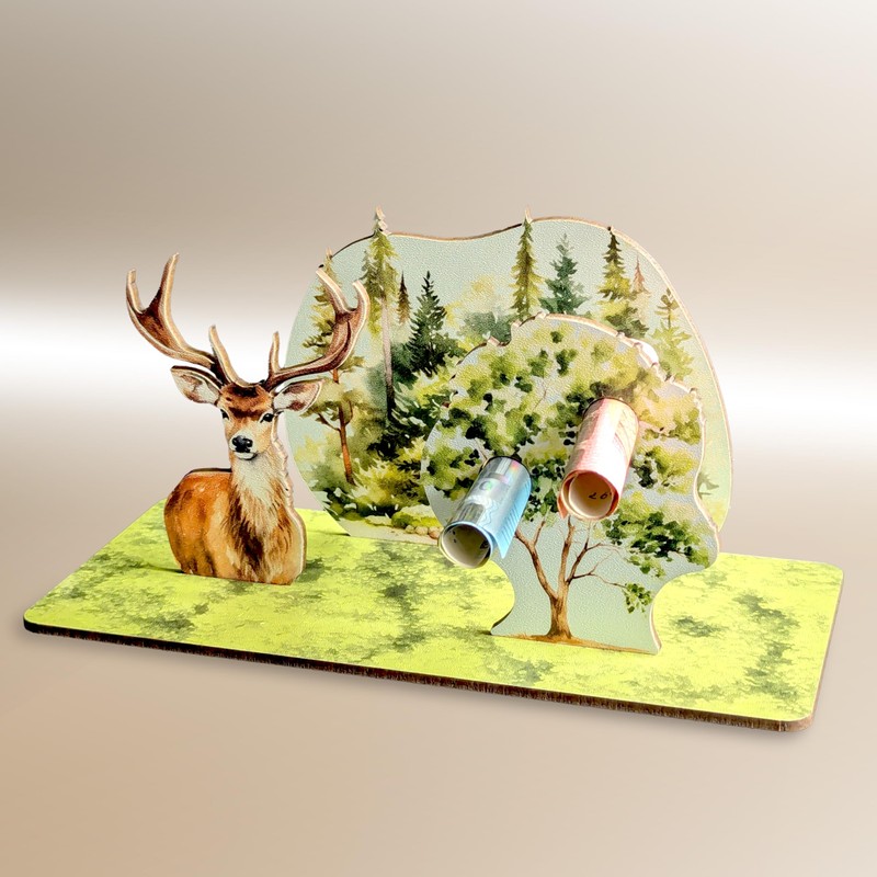 Förster - Hirsch 3D-Holzkarte | Geldgeschenke, Hirsch Deko, Hirschgeweih, Hirsch