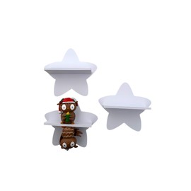 PsGreen Mini Star Set of 3 Compatible with Tonie Figures, Tonier Shelf Toniebox Tonie Expansion - Extension Shelf - Children's Room (White)