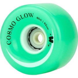 Moxi COSMO Glow Wheels, LED Light Up Outdoor Roller Skate Wheels. 62mm - Set of 4 (Galaxy Green)
