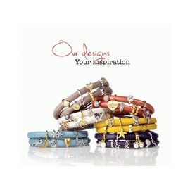 Endless Single Nude Leather Bracelet w/Stainless Steel Lock(8.0 inch), 12112-20