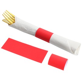 XINGYUNDEL Red Napkin Bands, Paper Napkin Rings Self Adhesive,Silverware Wraps Bands, 200 Pcs/Red,NB-200-4Red