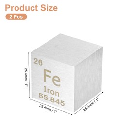 uxcell 2 Pcs Iron Cube, 1 Inch High Density Metal Element Cube Metal Density Cube for Chemical Elements Collection Science Education Experiment Application, Silver
