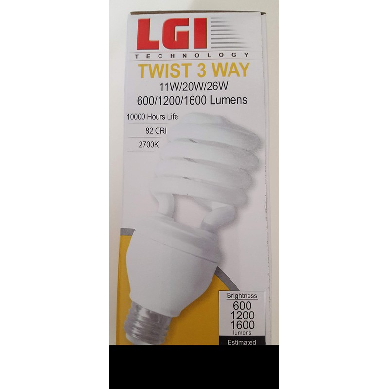 LGI TECHNOLOGY (EFS3XW-26 3-Way Compact Fluorescent Twist Light Bulb