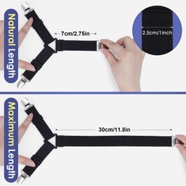 Fogcosy 4 Pcs Bed Sheet Clips, Triangle Bed Sheet Holder Corner Straps, Adjustable Bed Sheet Grippers, Sheet Holders Straps for Mattress for Bedding, Mattress Covers, Bed Sheets, Sofa Cushion