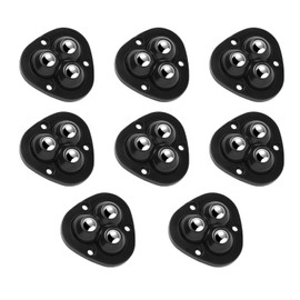 LVYKING 8 Pcs Self Adhesive Mini Adhesive Caster Wheels, 360° Swivel Universal Wheels, Stainless Steel Ball Transfer Roller for Small Appliances Storage Box Furniture Use (Black)