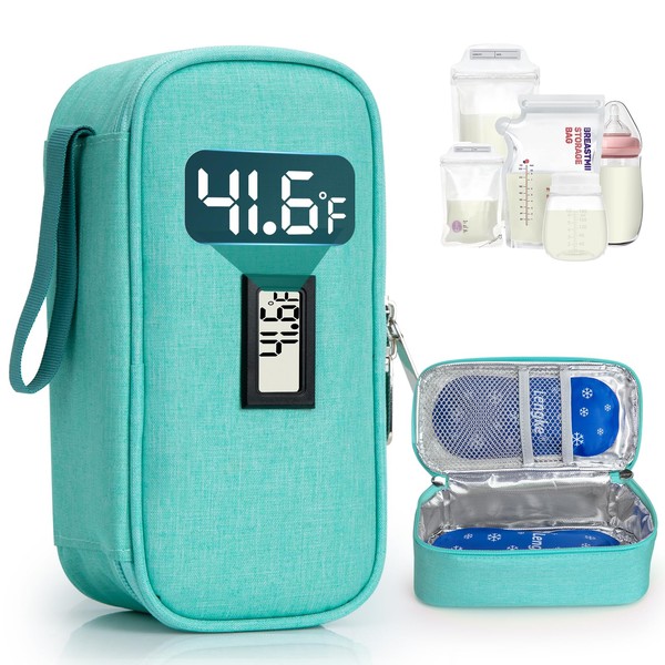 WIBOND Breast Milk Cooler Travel Bag, Real-Time Temperature Display, Holds